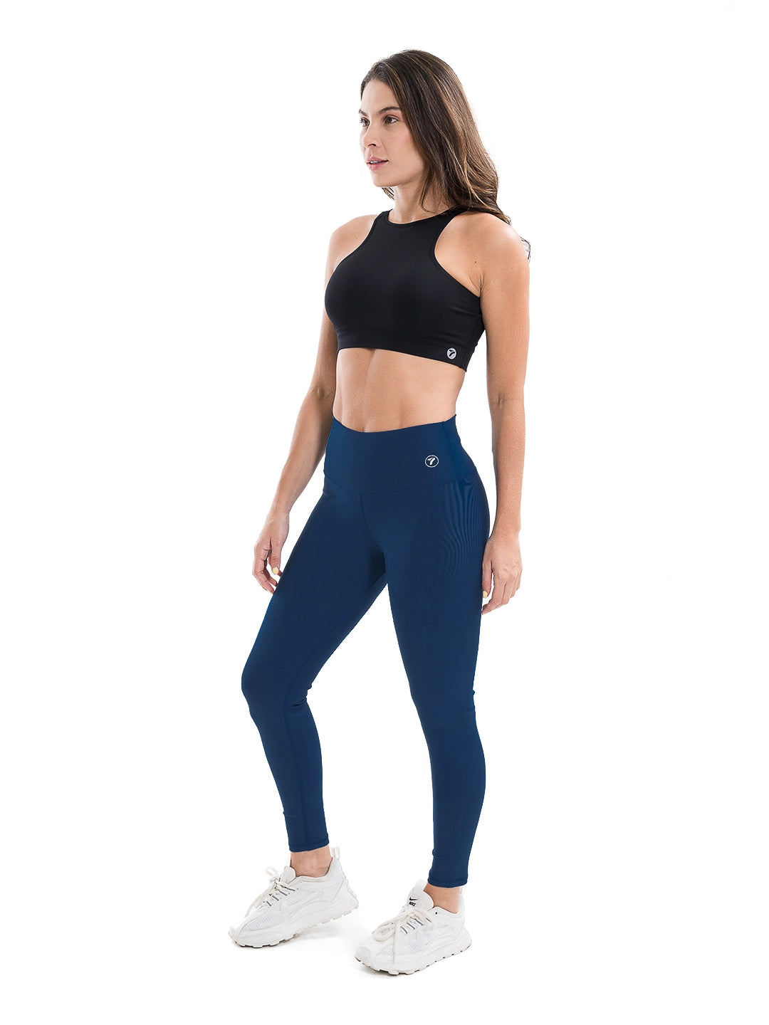 Legging deportivo azul turquí tiro alto mujer TENFIT — vista lateral