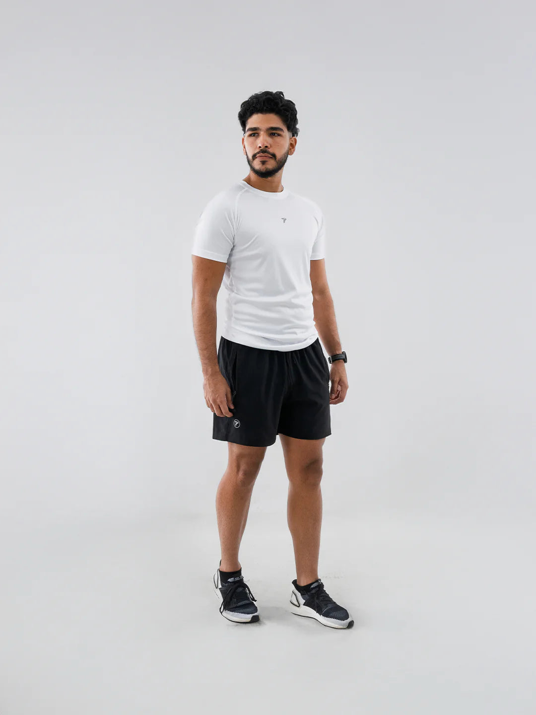 Camiseta deportiva hombre blanca manga corta TENFIT Colombia