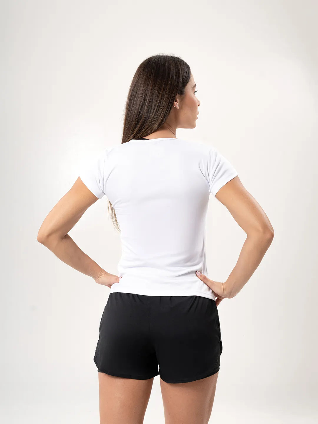 Espalda camiseta básica blanca ajuste estilizado secado rápido TENFIT