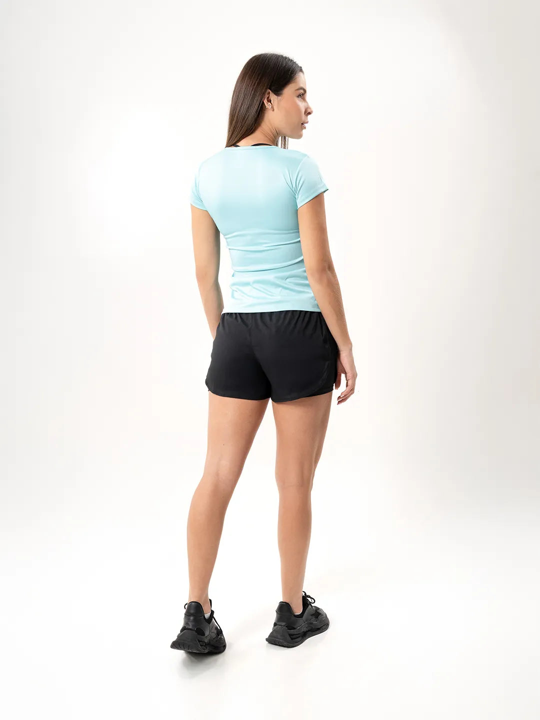 Espalda camiseta deportiva verde menta secado rápido UV 30 mujer