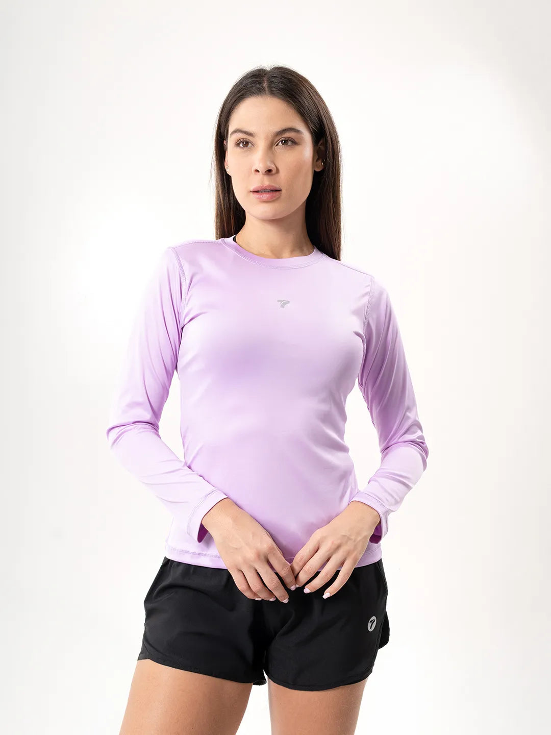 Buzo compresión mujer lila oscuro TENFIT — vista frontal