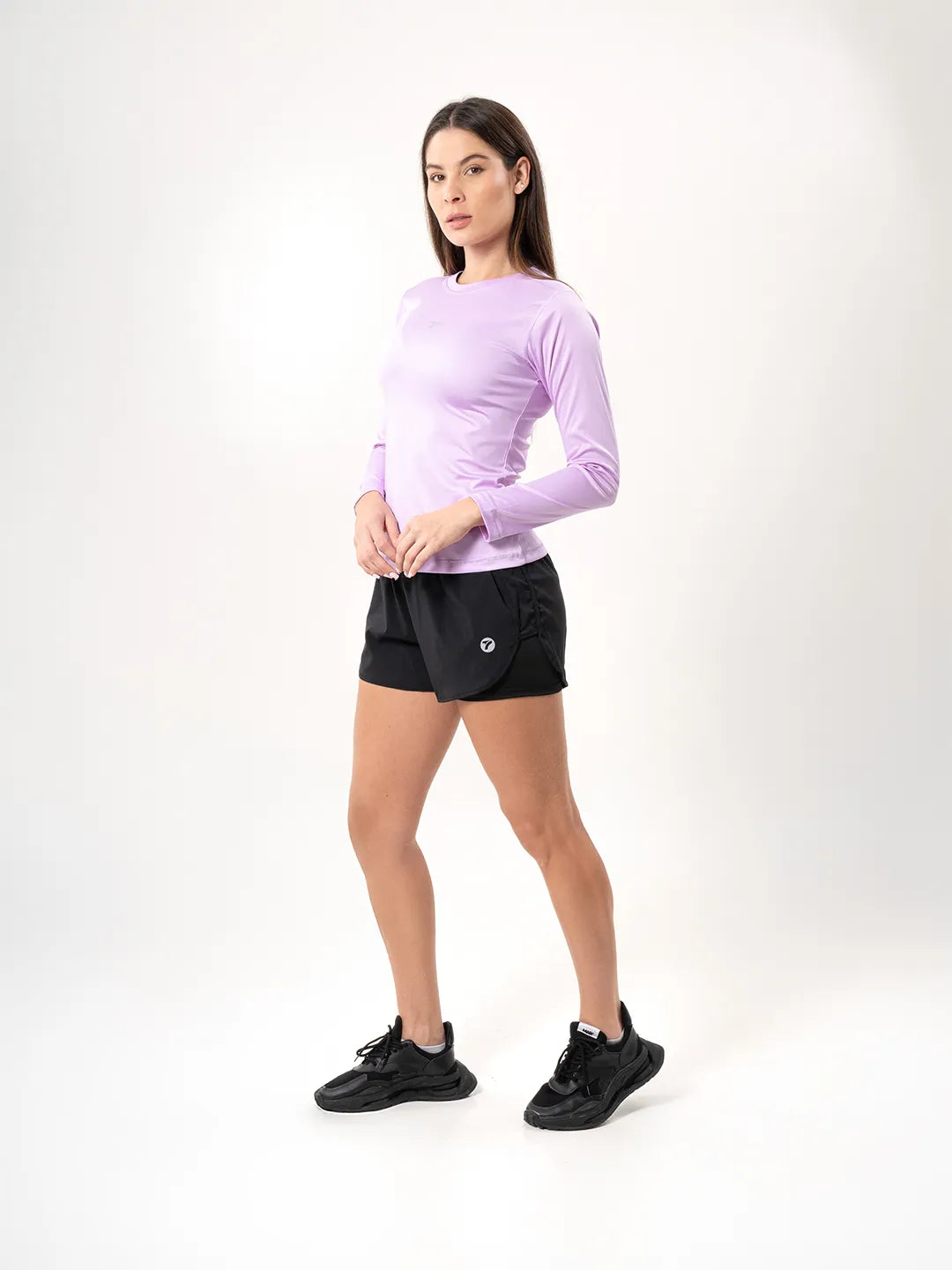 Buzo licra mujer lila oscuro gym y funcional TENFIT Colombia