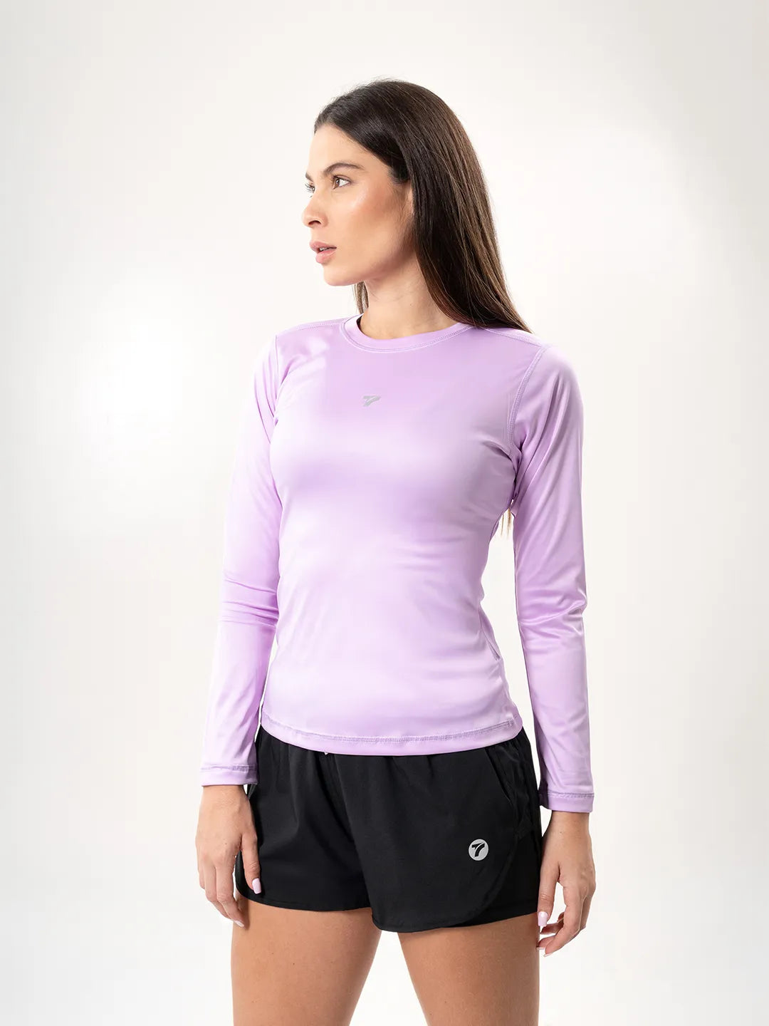 Buzo deportivo lila oscuro TENFIT ajuste slim fit lateral