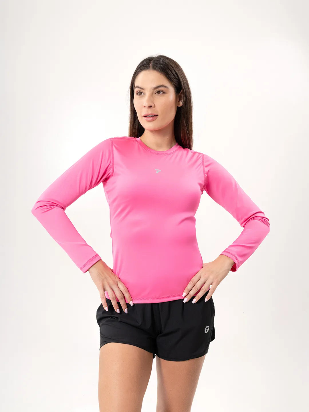 Buzo compresión mujer magenta luminoso TENFIT — vista frontal