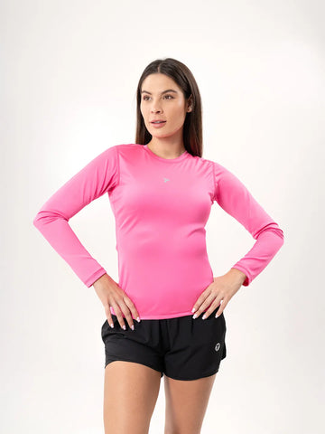 Buzo compresión mujer magenta luminoso TENFIT — vista frontal