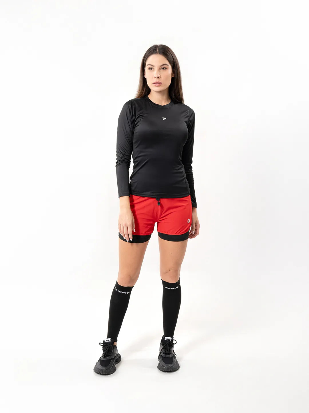 Buzo deportivo negro mujer TENFIT gym y crossfit