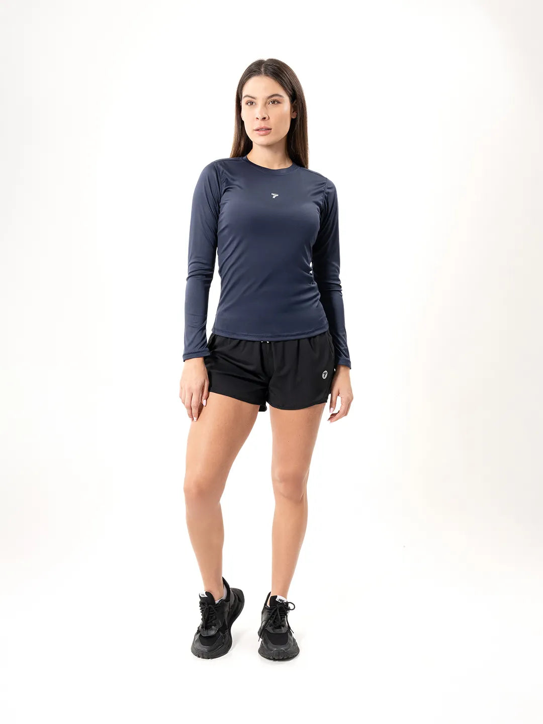 Buzo licra mujer azul turquí gym crossfit TENFIT Colombia