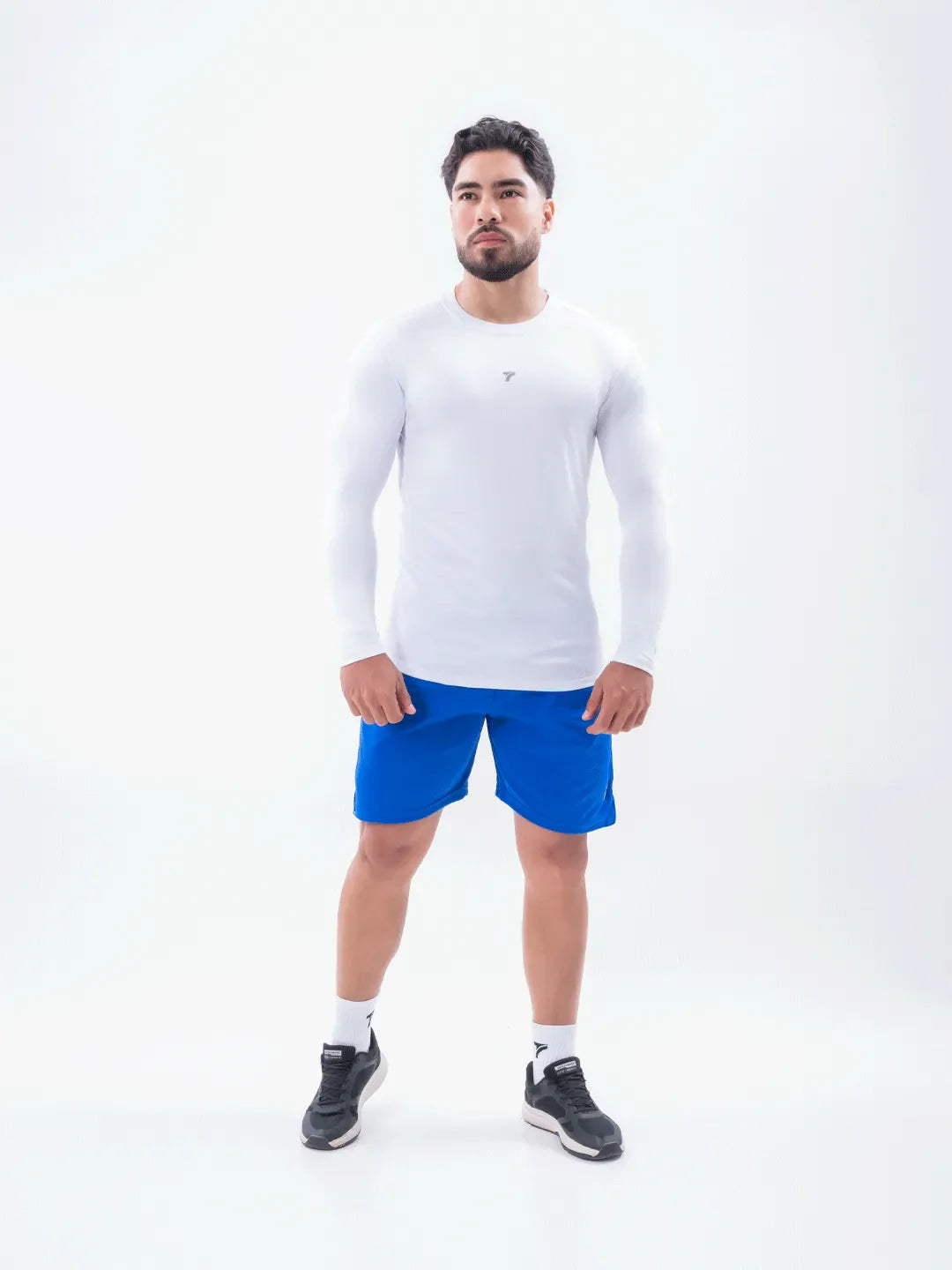 Buzo de Compresión Blanco Hombre TENFIT - Frente Modelaje