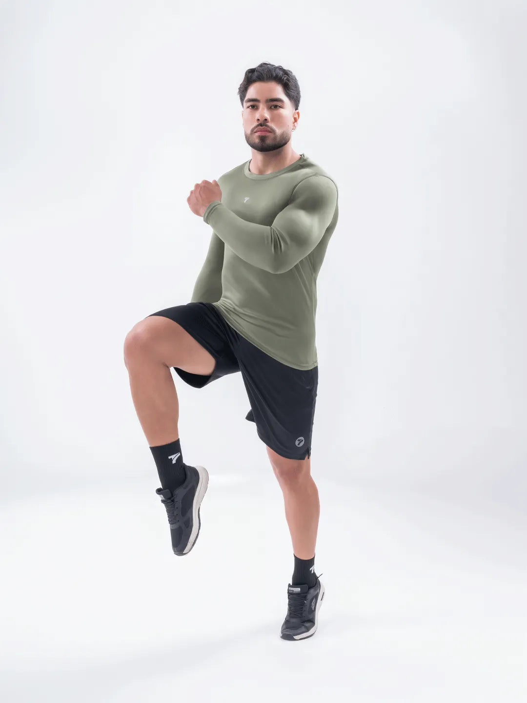 Buzo de Compresión Deportivo Hombre - Verde Militar