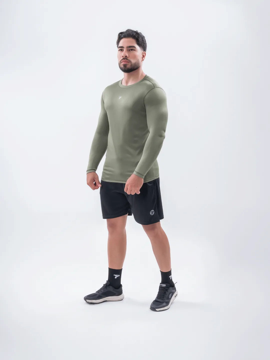 Buzo de Compresión Deportivo Hombre - Verde Militar