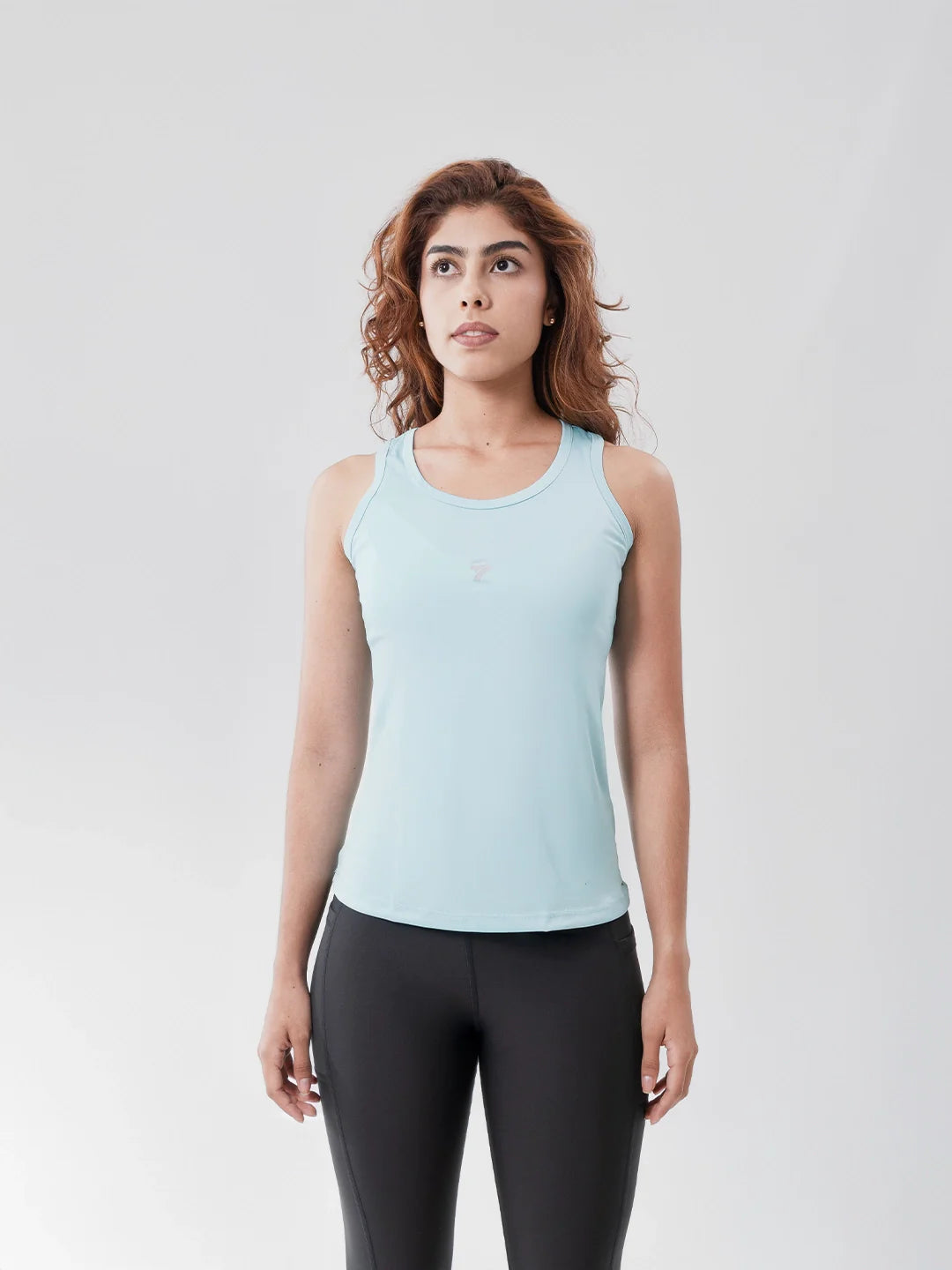 Camiseta esqueleto deportiva verde menta mujer TENFIT — vista frontal