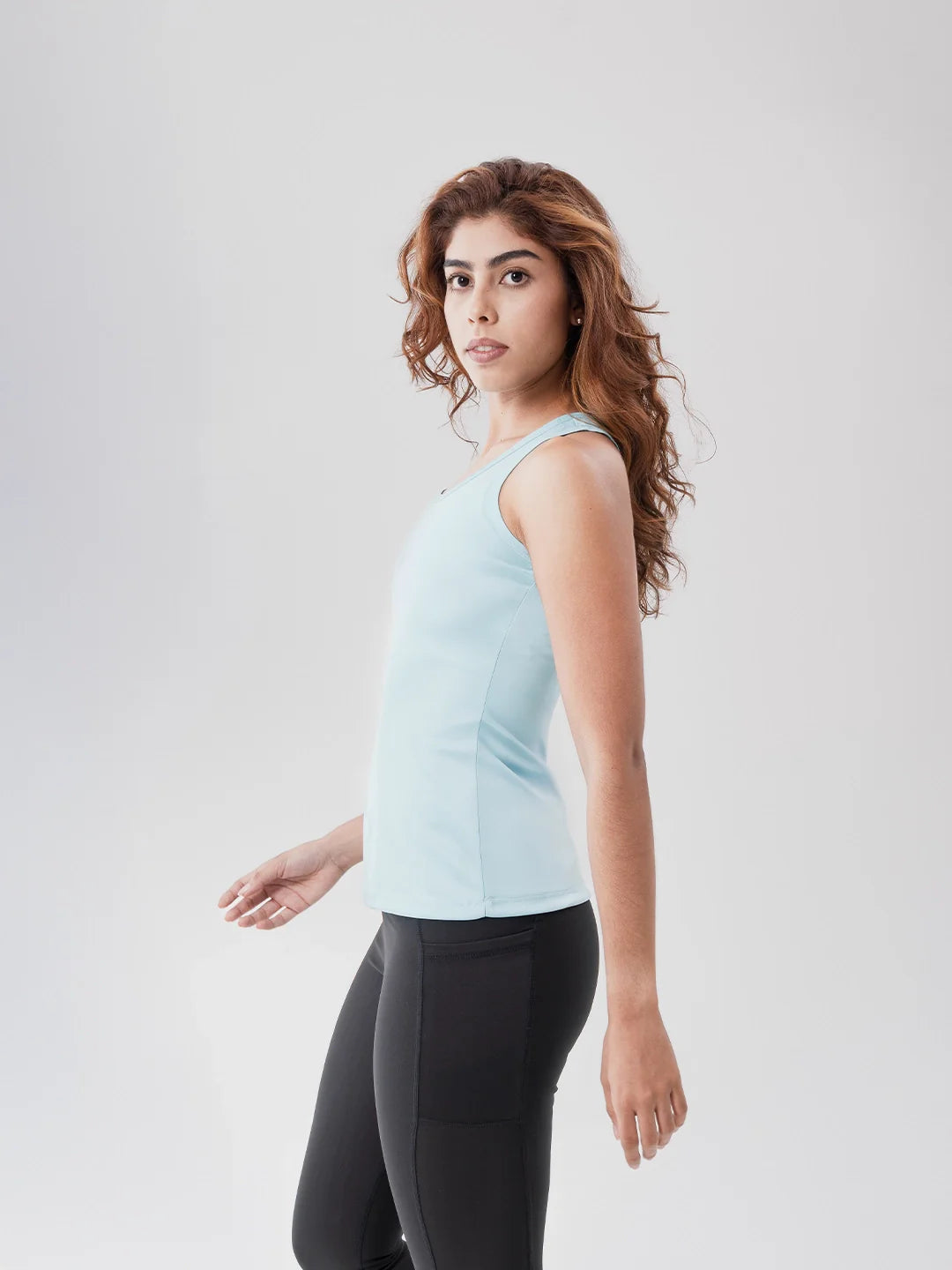 Camiseta esqueleto deportiva verde menta mujer TENFIT — vista frontal