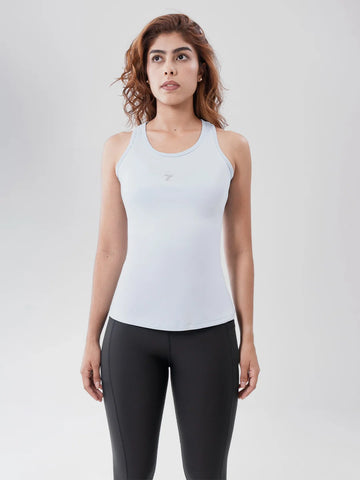 Camiseta esqueleto deportiva azul celeste mujer TENFIT — vista frontal