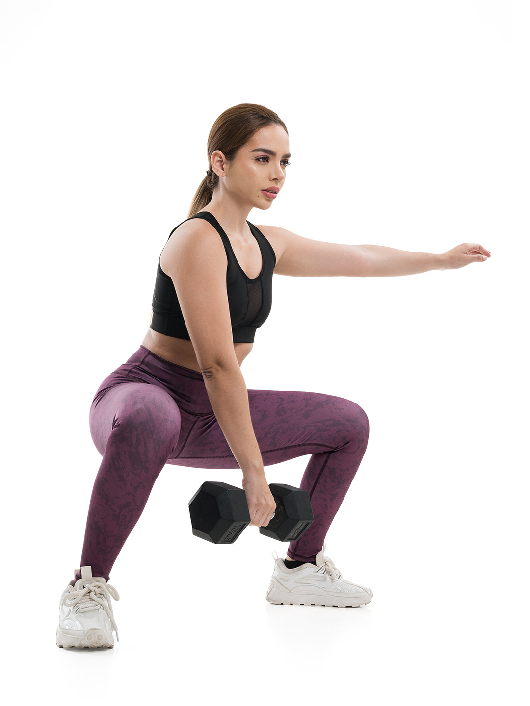 Licra vinotinto oscuro mujer para entrenamiento - TENFIT