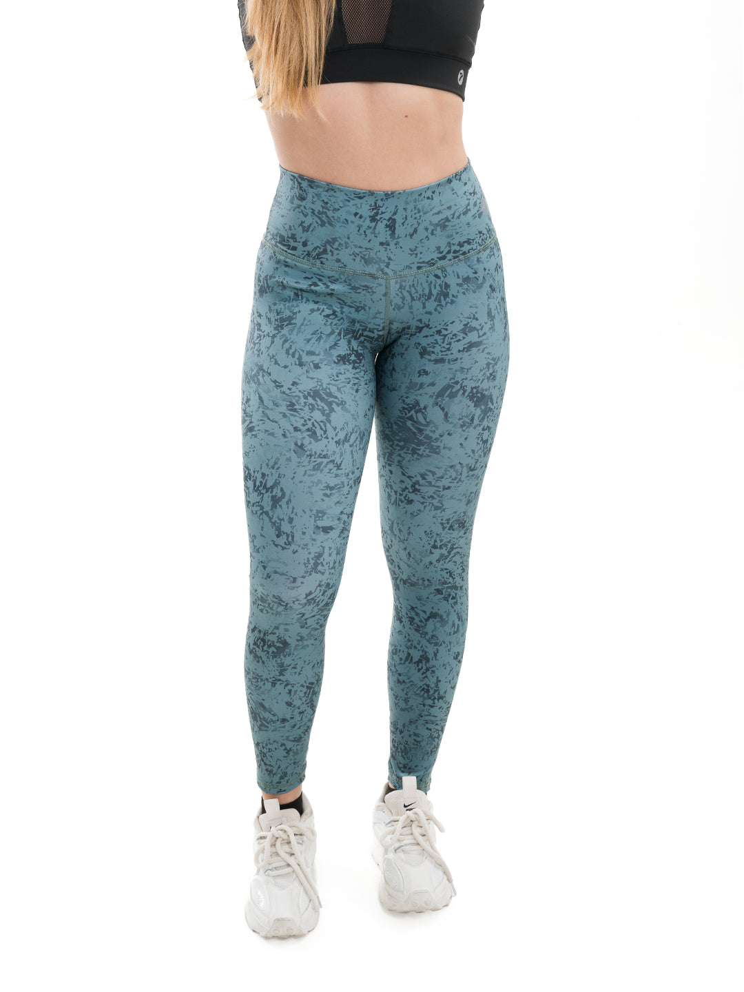 Legging sublimado verde oliva claro tiro alto mujer TENFIT - vista frontal
