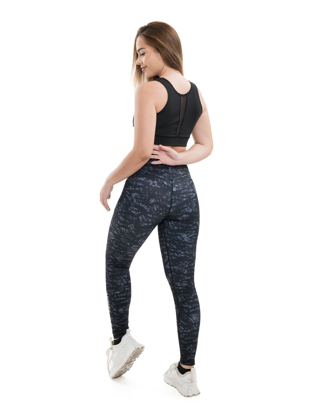 Legging deportivo negro sublimado - vista posterior TENFIT