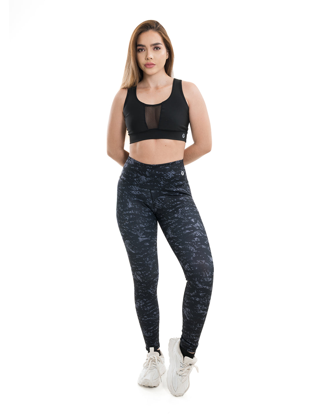 Licra negra 4 vías secado rápido para gym y entrenamiento - TENFIT Colombia