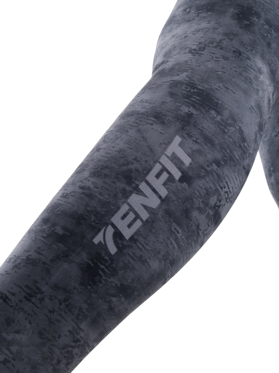 Legging gris oscuro sublimado - detalle pretina TENFIT