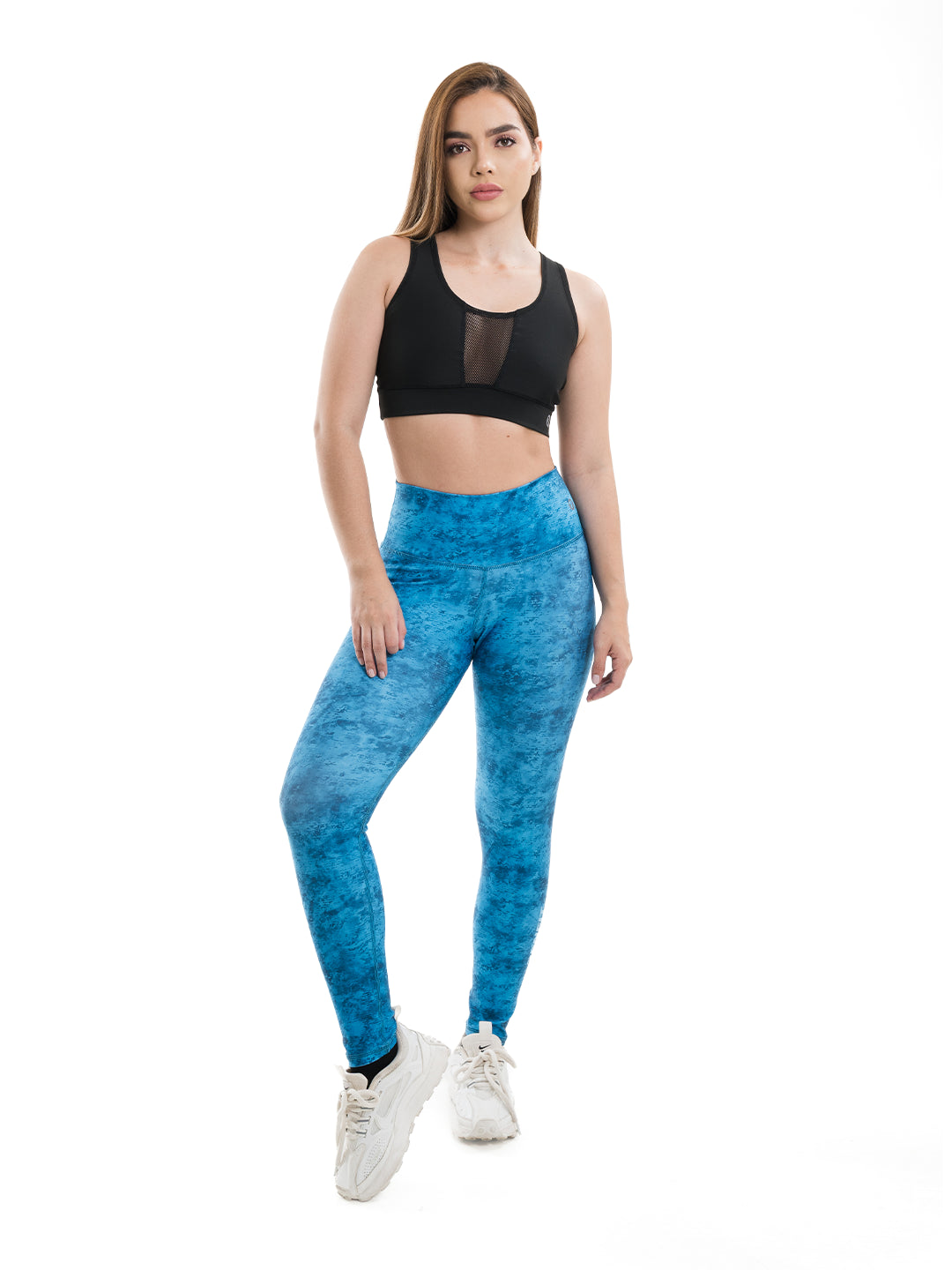 Licra deportiva azul petróleo mujer para yoga y running - TENFIT
