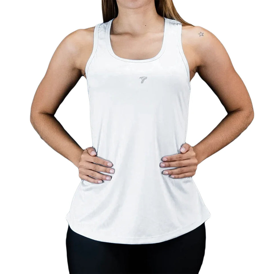 Camisilla Deportiva Esqueleto Mujer Cola Volada - Blanco