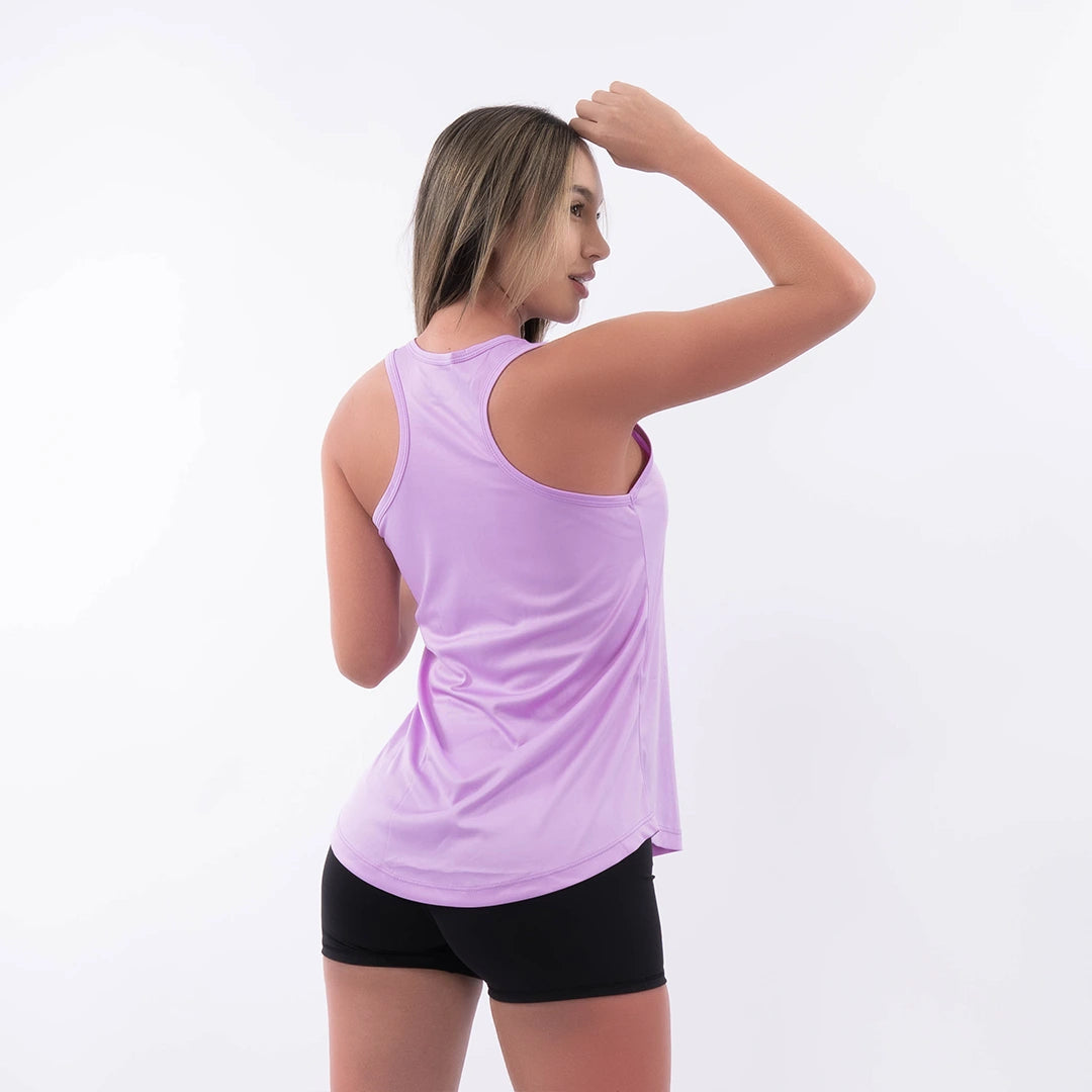 Camisilla esqueleto lila oscuro cola volada mujer TENFIT — vista frontal