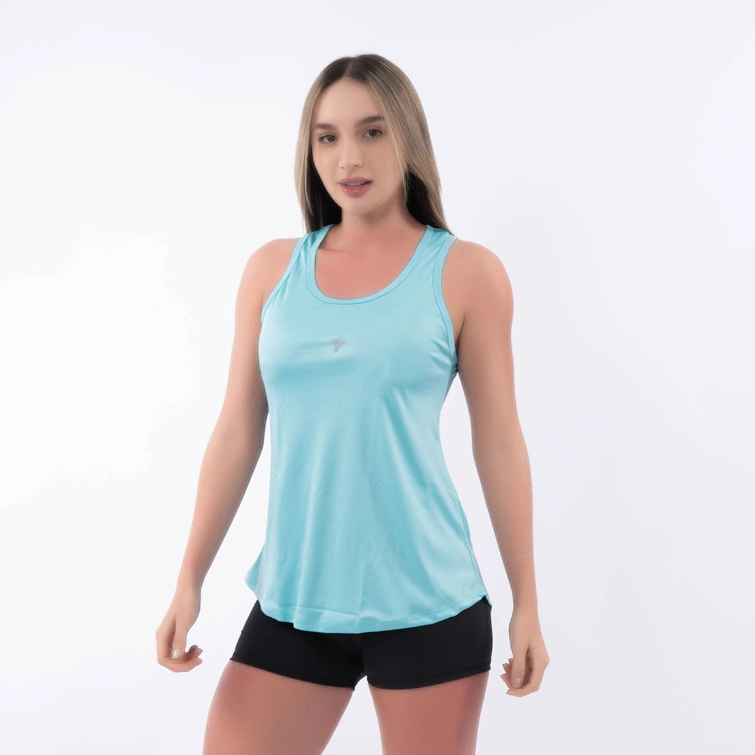 Camisilla esqueleto verde menta cola volada mujer TENFIT — vista frontal