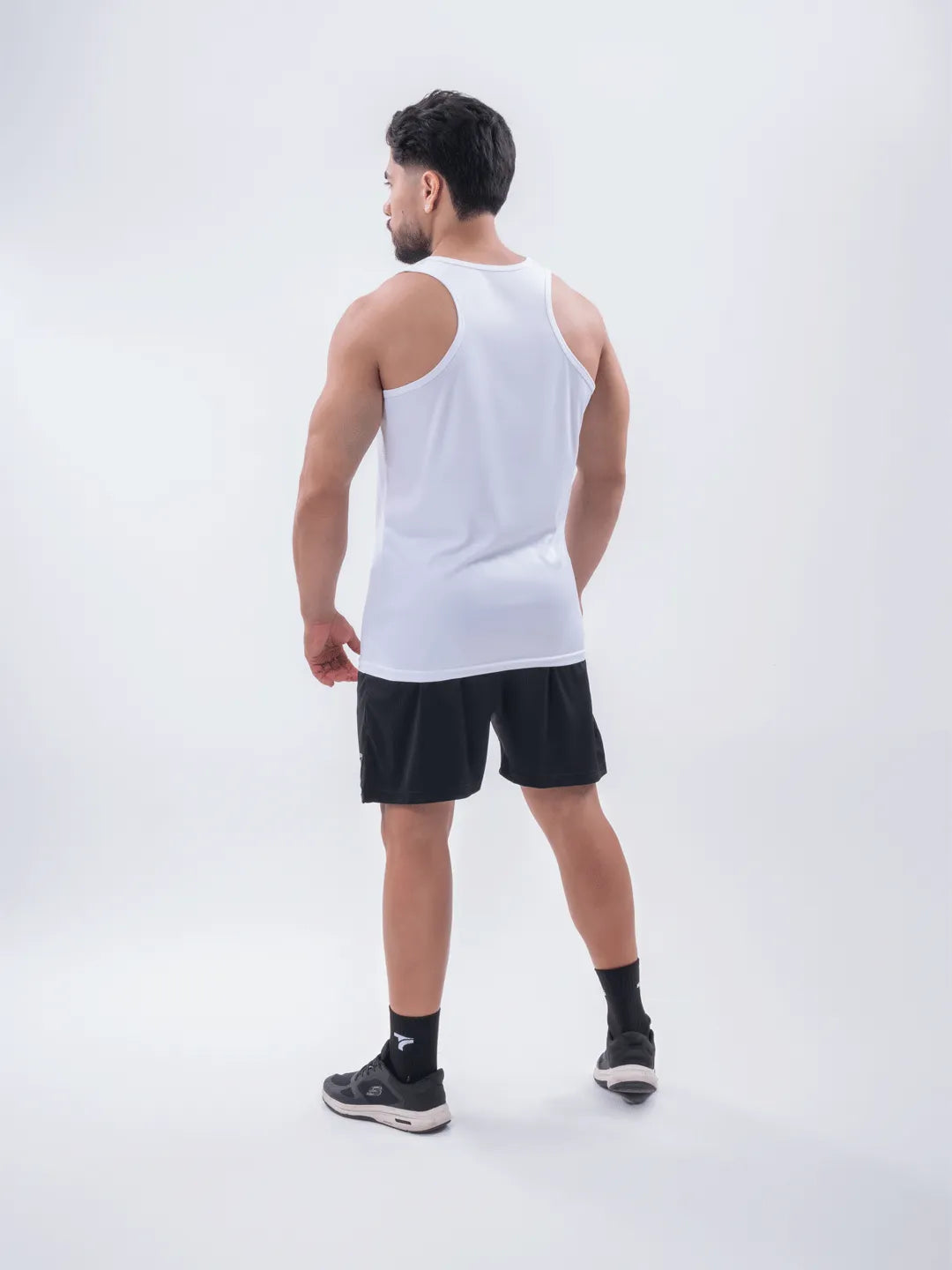 Vista espalda esqueleto blanco hombre secado rápido TENFIT