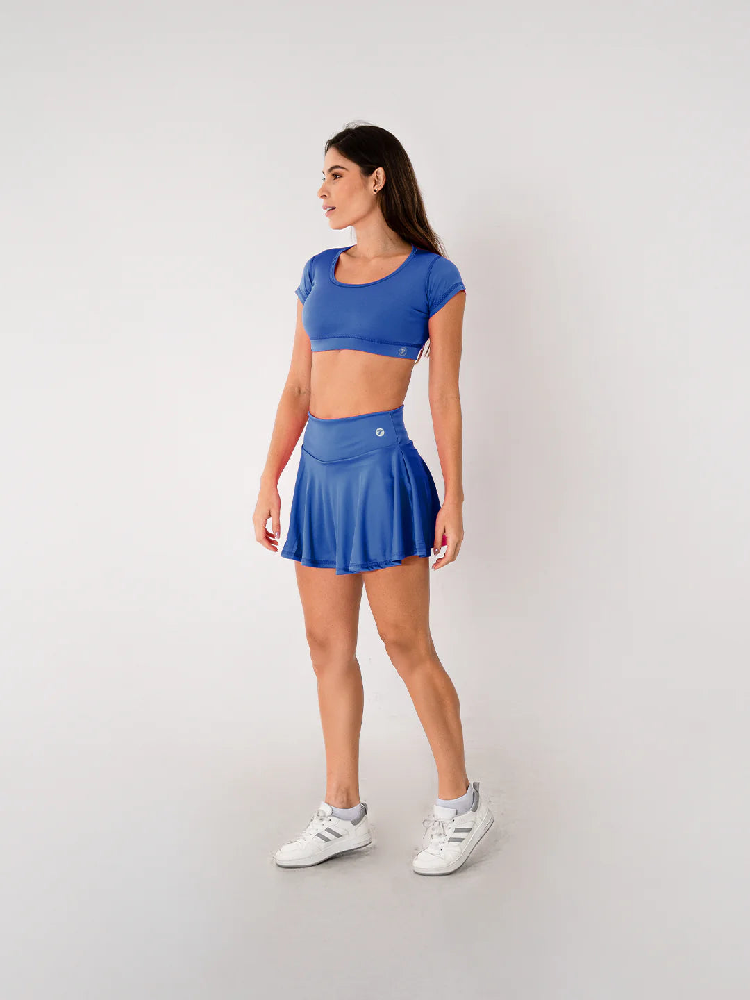 Falda deportiva azul turquí microfibra UV30 tenis padel TENFIT