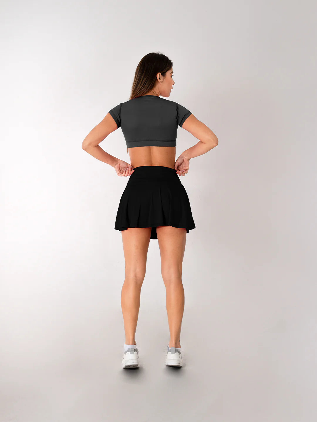 Skort negro biker mujer entrenamiento funcional Colombia TENFIT
