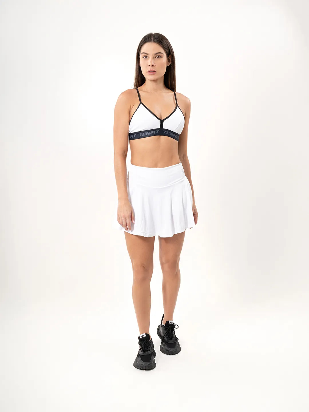 Falda deportiva blanca con short integrado mujer tenis padel TENFIT