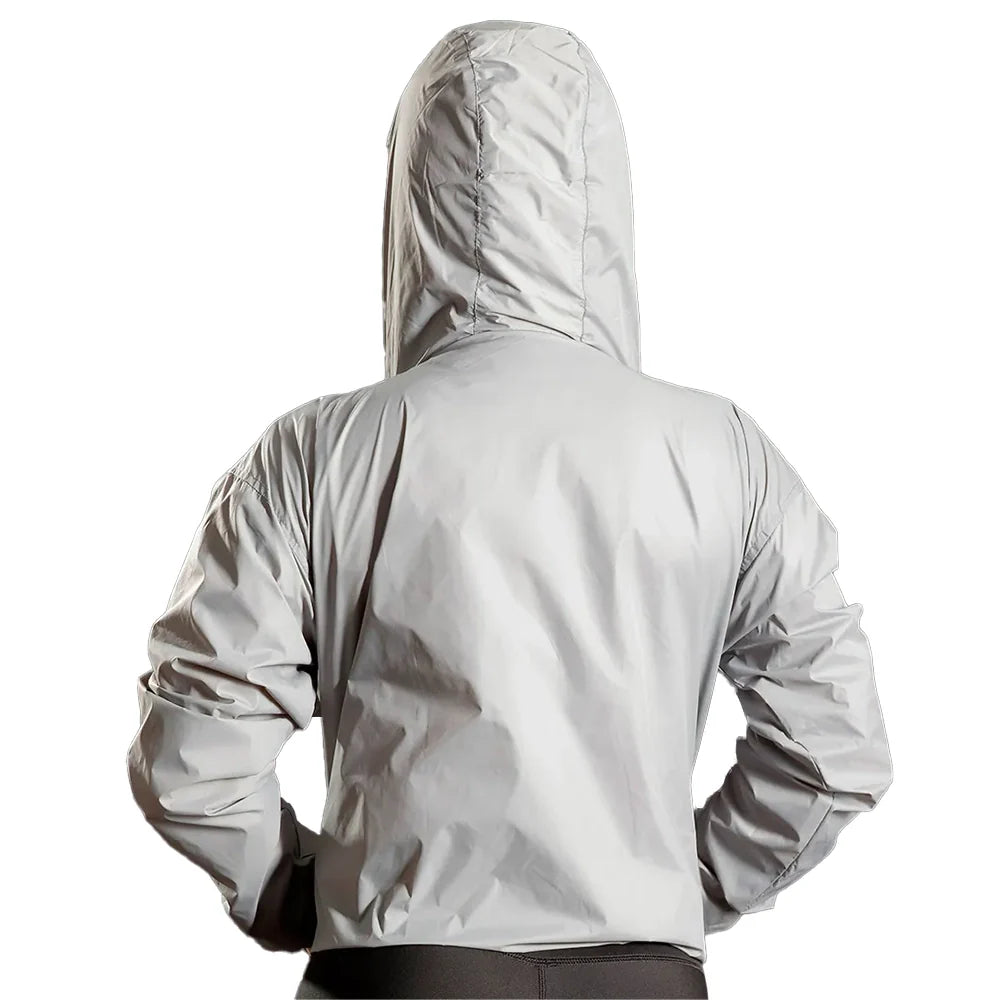 Chaqueta deportiva gris claro mujer TENFIT Sparta espalda detalle tejido