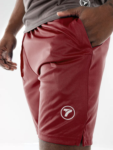 Pantaloneta Deportiva de Hombre en Microfibra – Vinotinto Oscuro