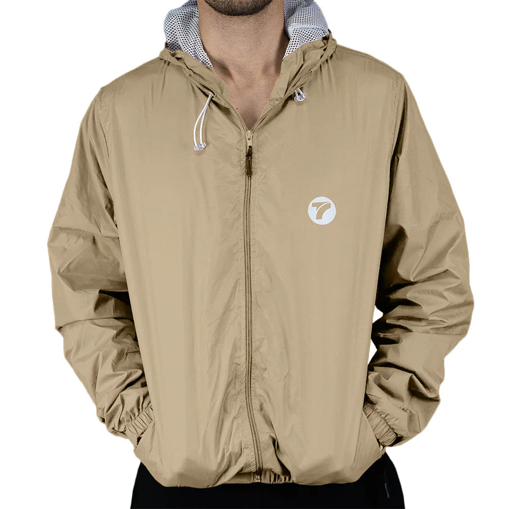 Chaqueta Rompevientos Sparta Caqui Hombre TENFIT — Vista frontal