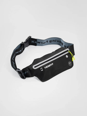 Canguro deportivo negro amarillo neón porta celular TENFIT Sport Bag Cell