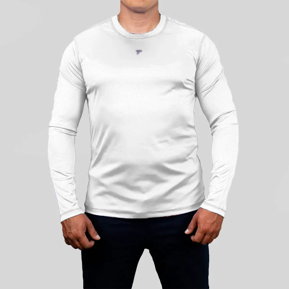 Buzo compresión blanco talla plus hombre TENFIT sin transparencias gym
