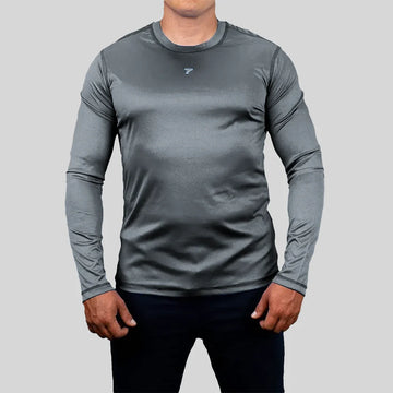 Buzo compresión gris oscuro talla plus hombre TENFIT soporte muscular