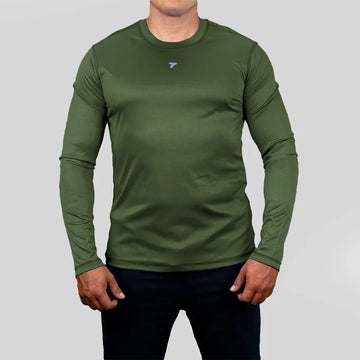 Buzo compresión verde militar talla plus hombre TENFIT Colombia