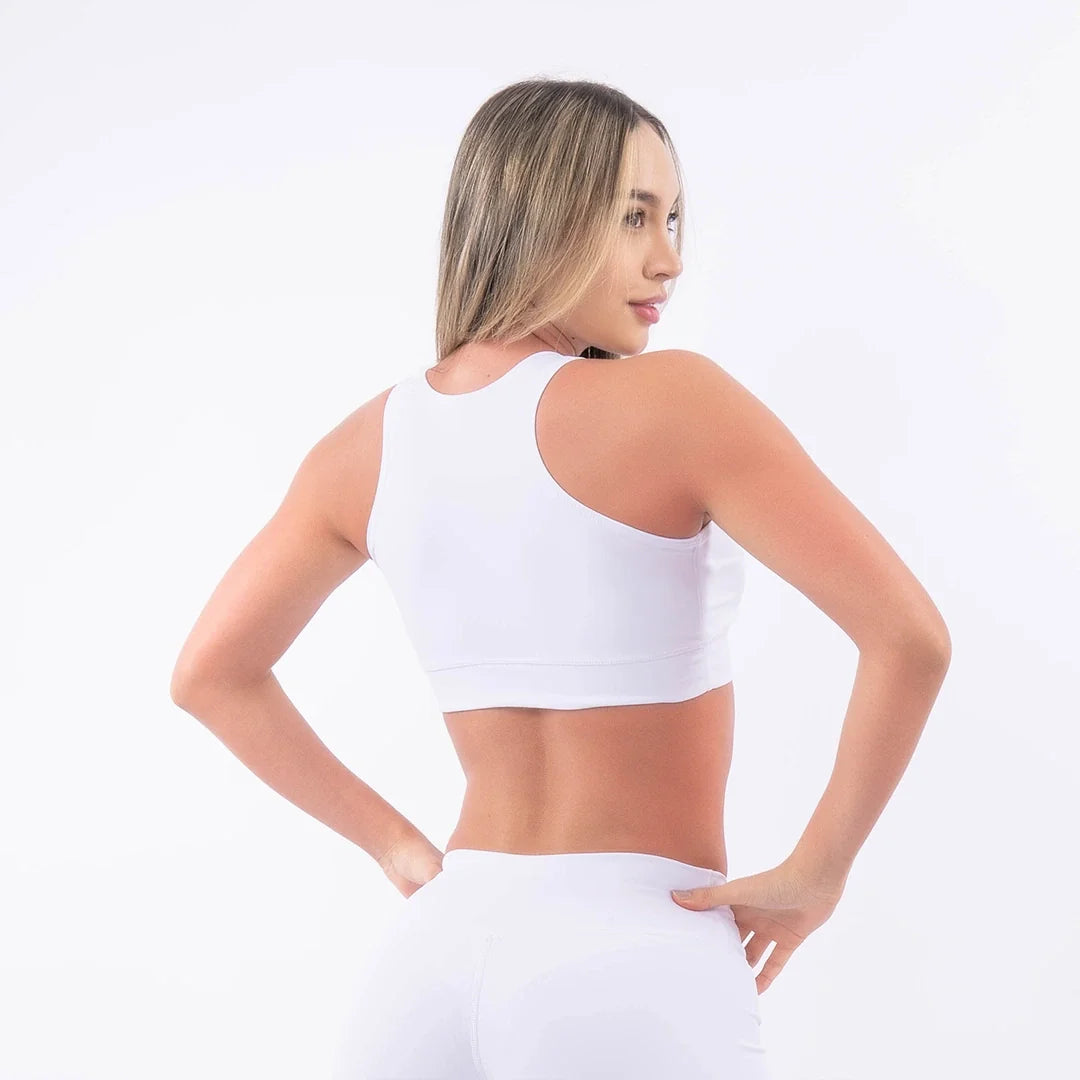 Top esqueleto deportivo blanco sin transparencias mujer - TENFIT
