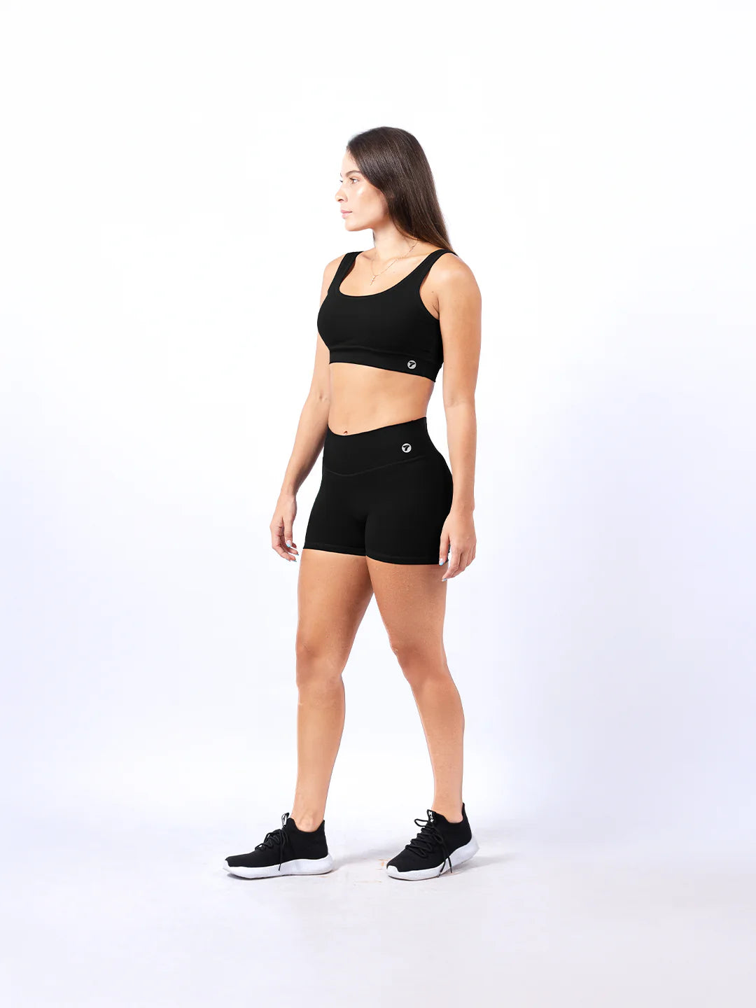 Top deportivo unicolor negro gym pilates Colombia - vista lateral