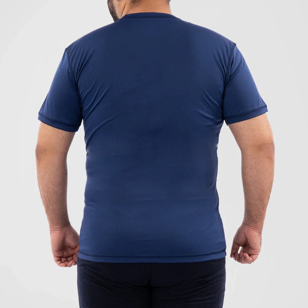 Camiseta deportiva plus size azul turquí hombre gym TENFIT