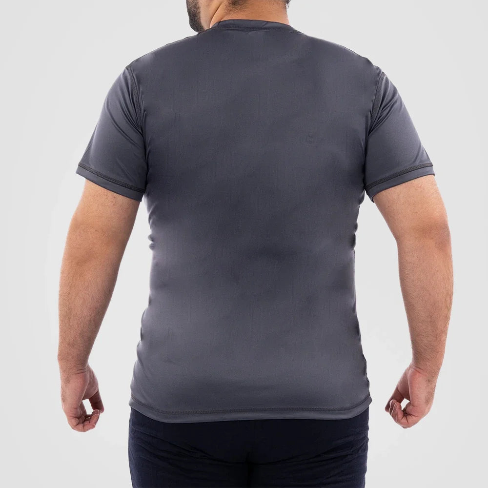 Camiseta deportiva plus size gris oscuro hombre gym TENFIT