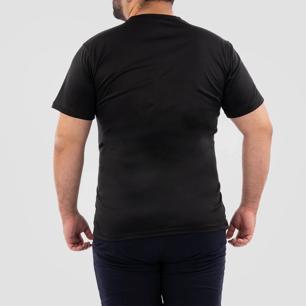 Camiseta deportiva plus size negra hombre gym compresión TENFIT