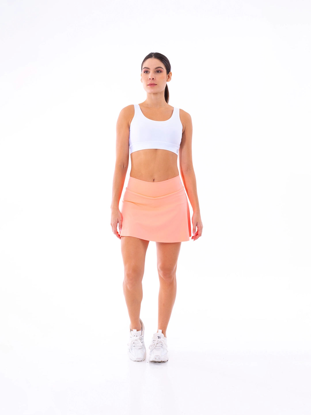 Falda short deportiva mandarina con biker integrado — TENFIT
