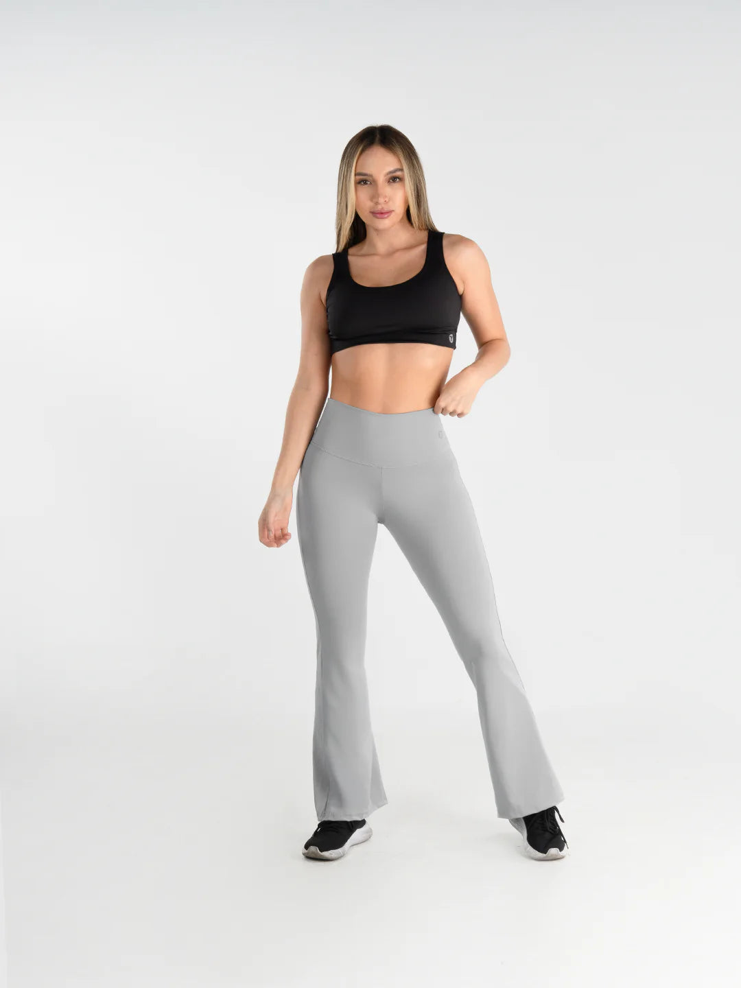 Legging Venus bota ancha gris claro tiro alto mujer TENFIT