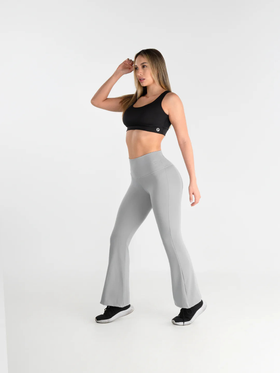 Legging Venus bota ancha gris claro tiro alto mujer TENFIT