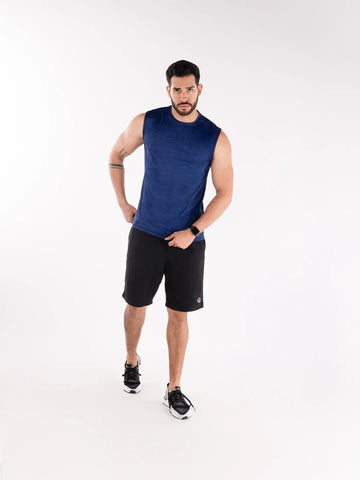 Camisilla deportiva hombre azul turquí Flex Fury TENFIT frente