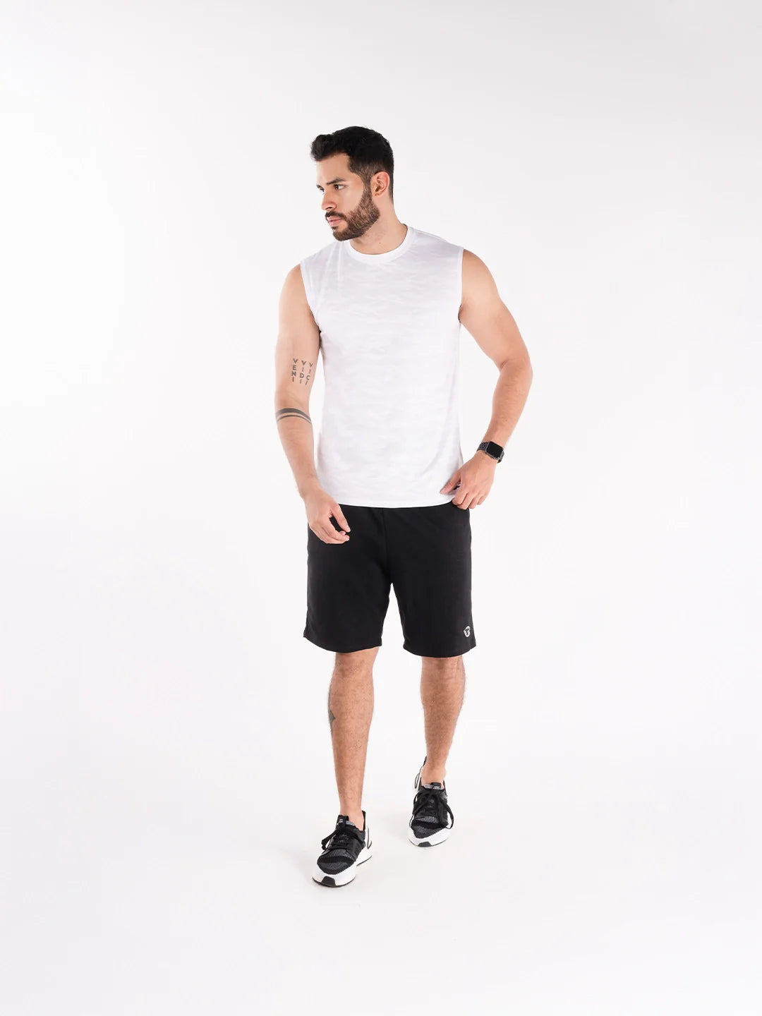 Camisilla deportiva hombre blanca Flex Fury TENFIT frente