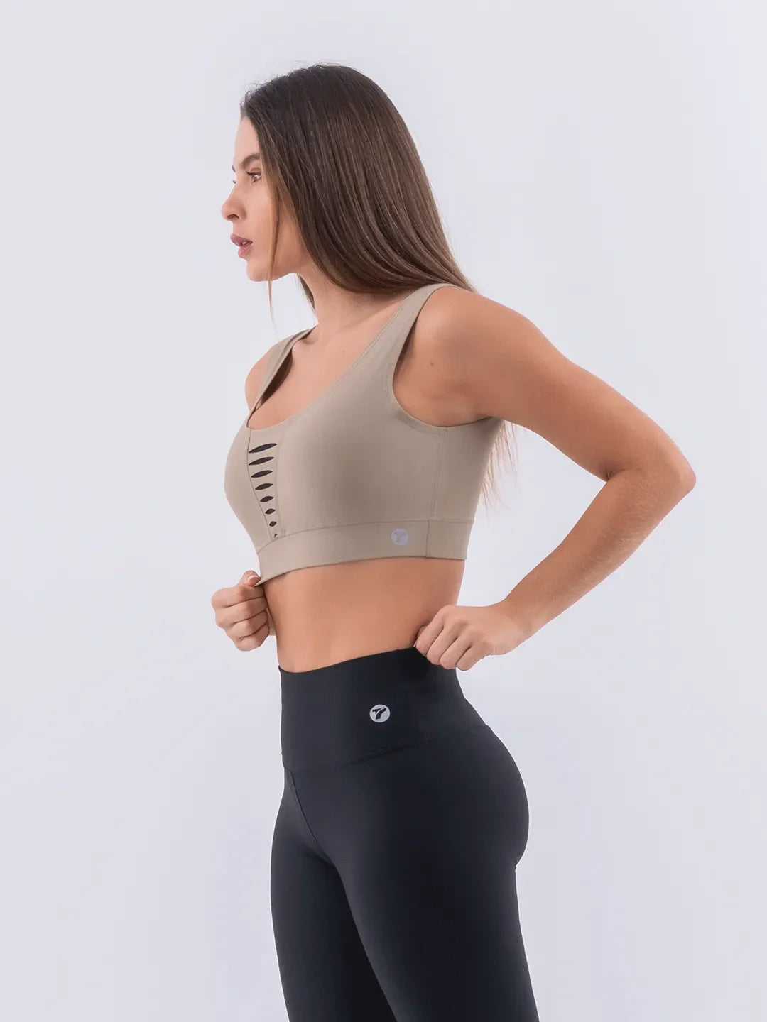 Top Deportivo de Mujer Hyperflex - Caqui con Negro