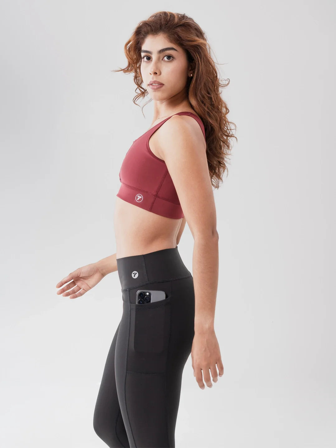 Top Deportivo de Mujer Hyperflex - Vinotinto con Negro