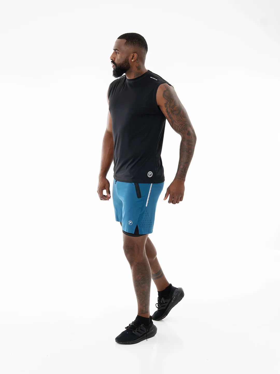 Short azul petróleo hombre entrenamiento gym – TENFIT Ropa Deportiva